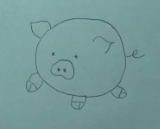 教你画可爱小猪的简笔画