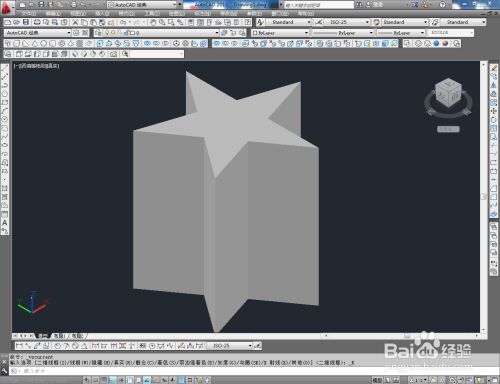 CAD五角星柱模型制作教程