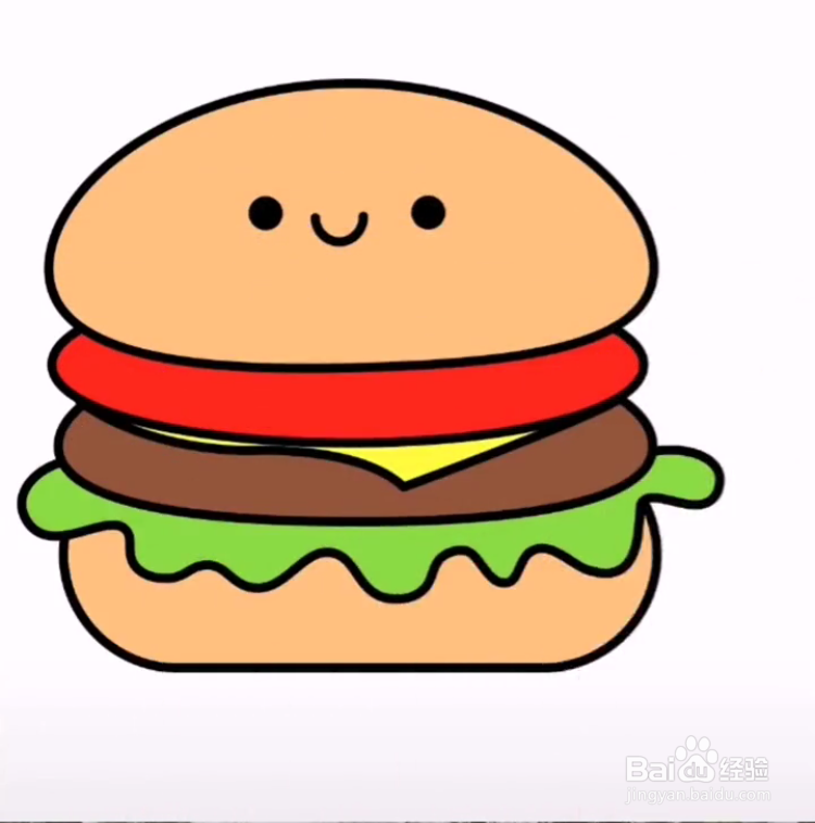 食物的画法汉堡图片