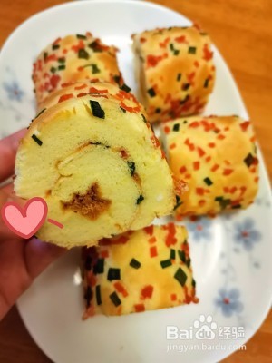 肉松火腿葱香蛋糕卷