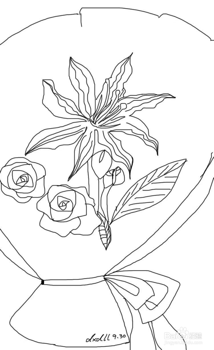 简笔画教程之花束