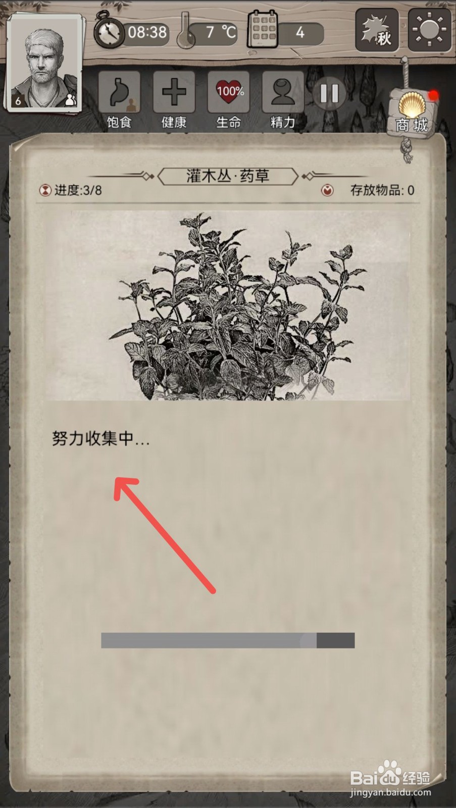 荒野日记游戏怎么采集灌木丛里的药草