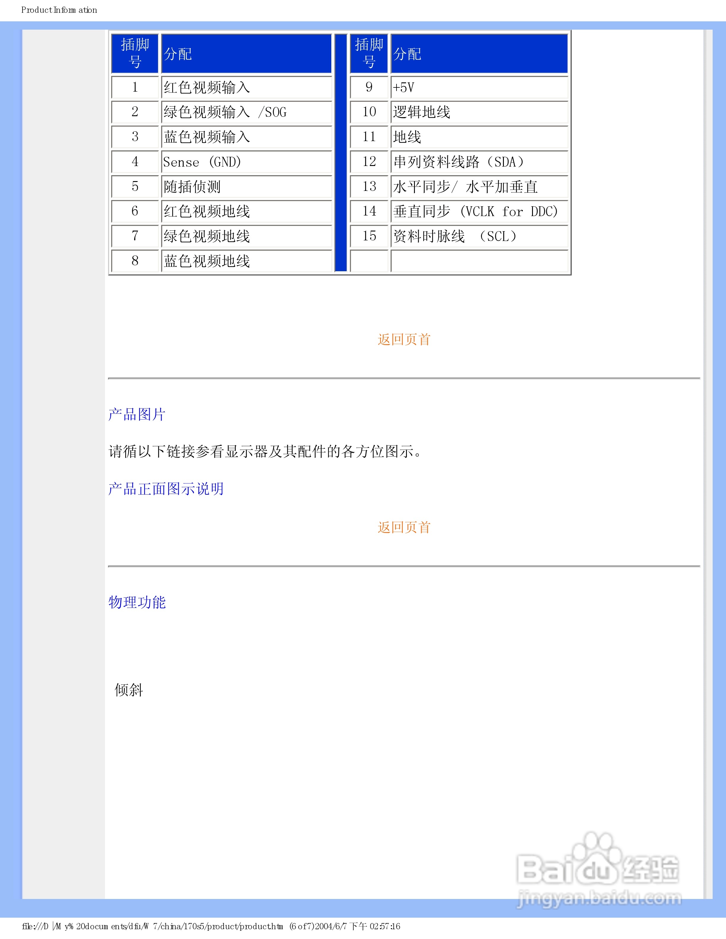 飞利浦170S5FG/93液晶显示器使用说明书:[2]