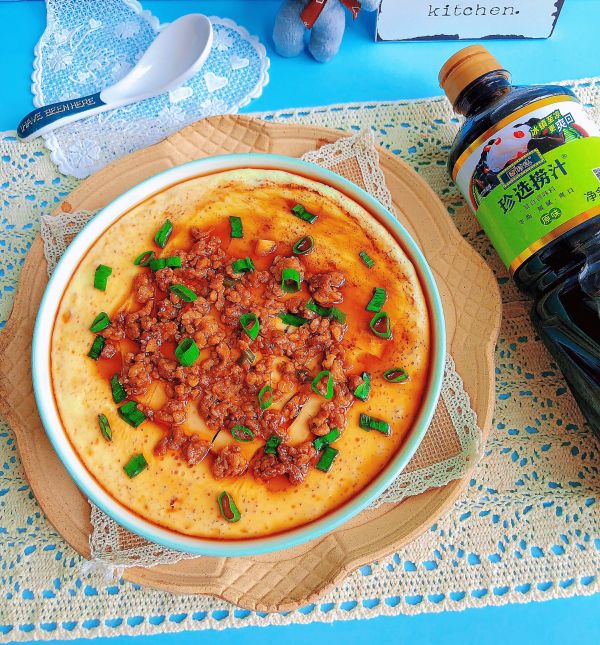 麻辣肉沫豆腐蒸蛋