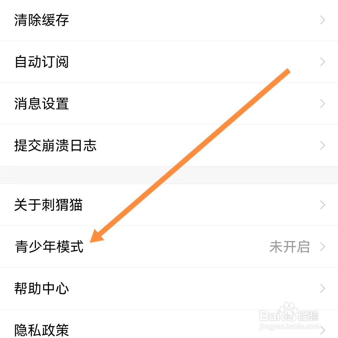 刺猬猫如何查找青少年模式