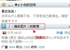 怎么隐藏腾讯微博图标