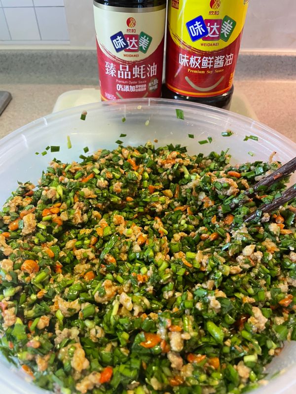 韭菜肉虾米饺子