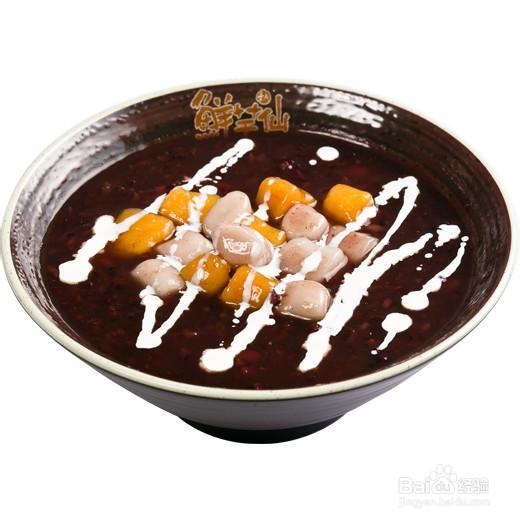 鲜芋仙芋圆紫米粥，温馨的味道