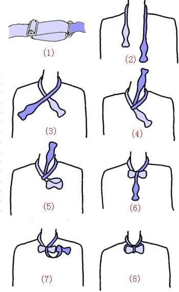 男士蝴蝶领结的系法图解领带打法图解大全(视频)