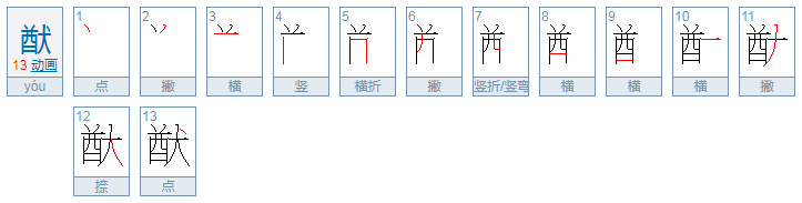 左边酉右边犬什么字