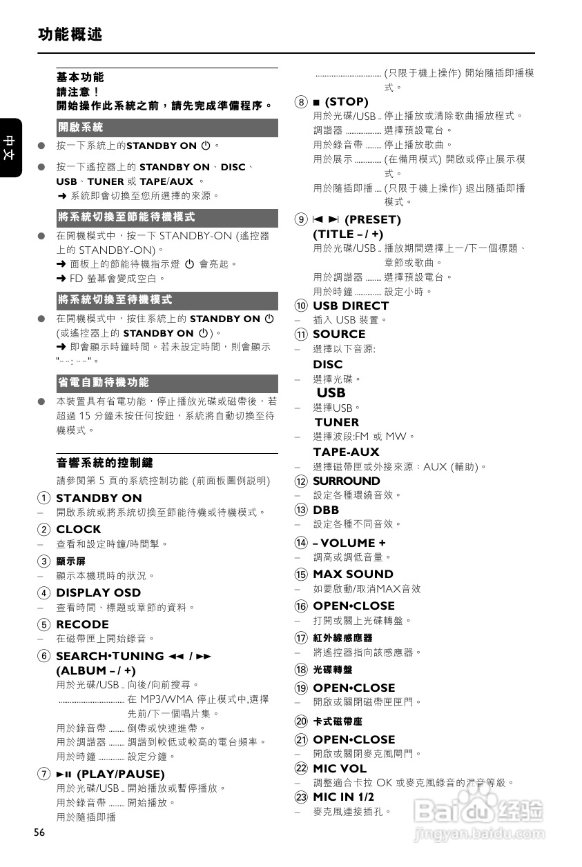 PHILIPS FWD876组合音响使用说明书:[1]