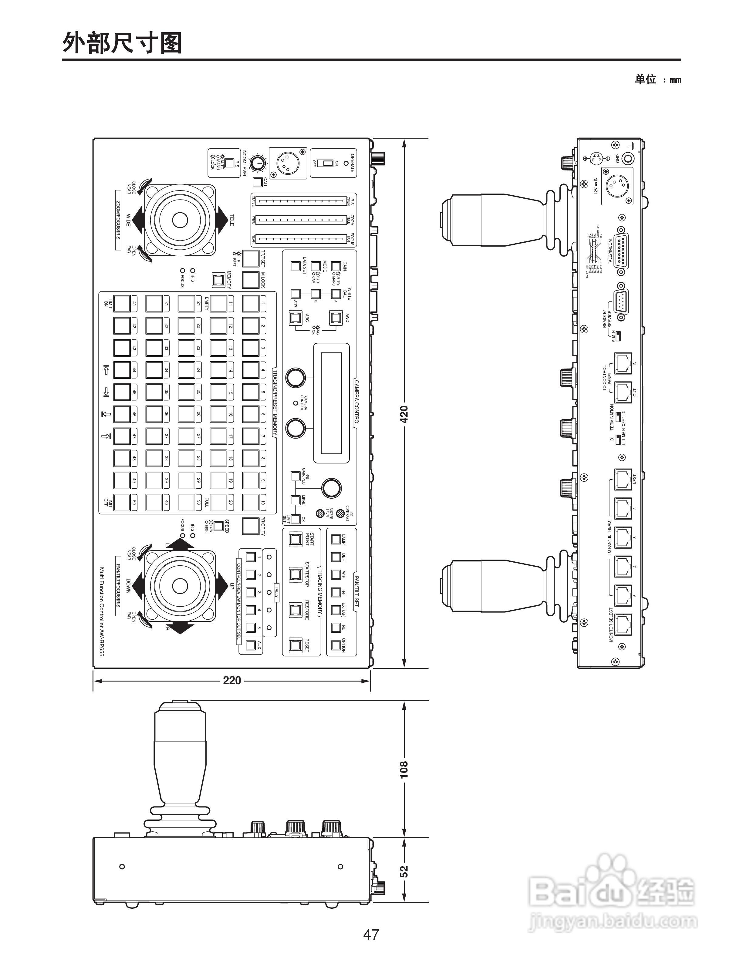Panasonic AW-RP655MC多功能控制器操作手册:[5]