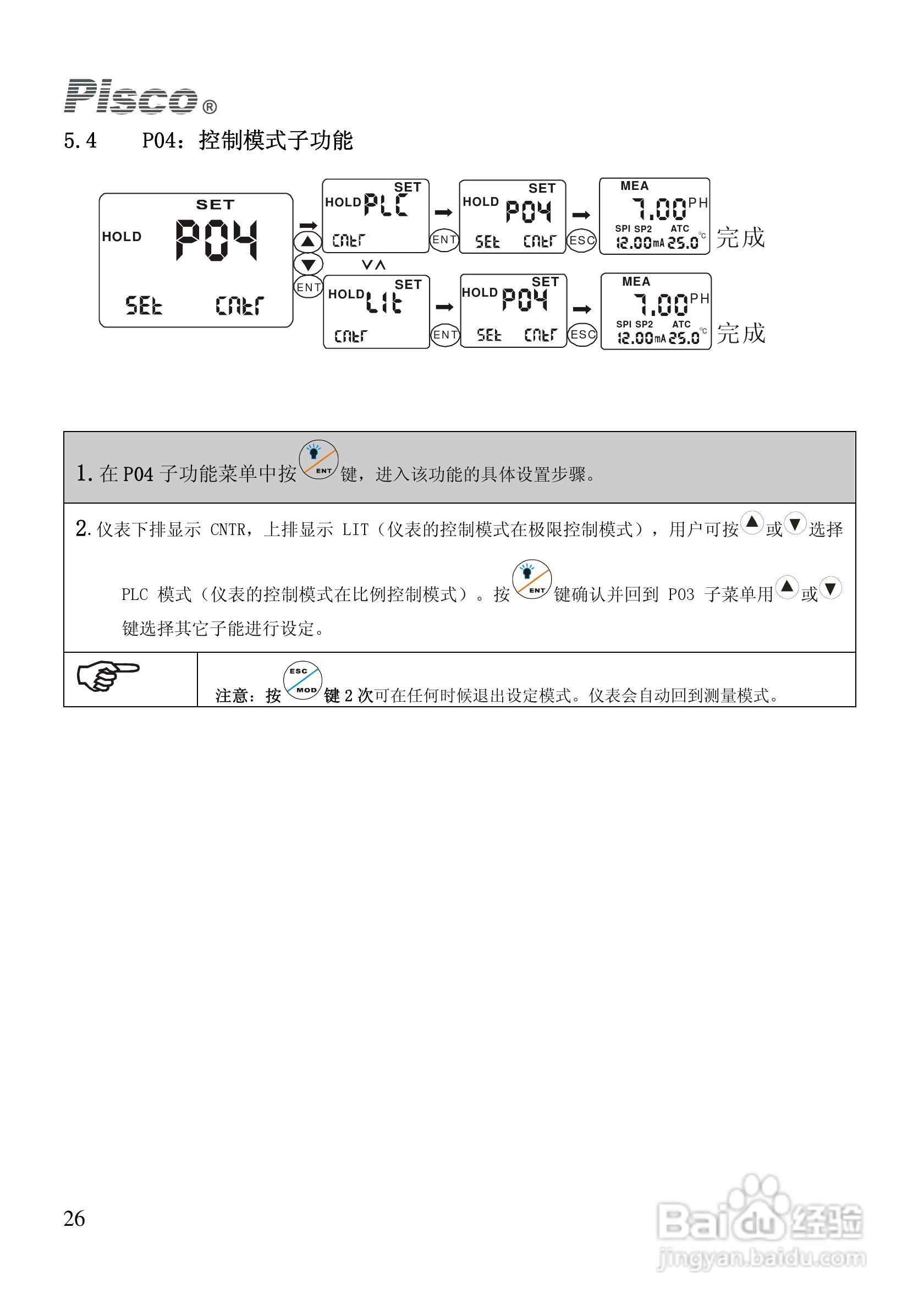 Pisco PH-500 PH550控制器/变送器使用说明书:[3]