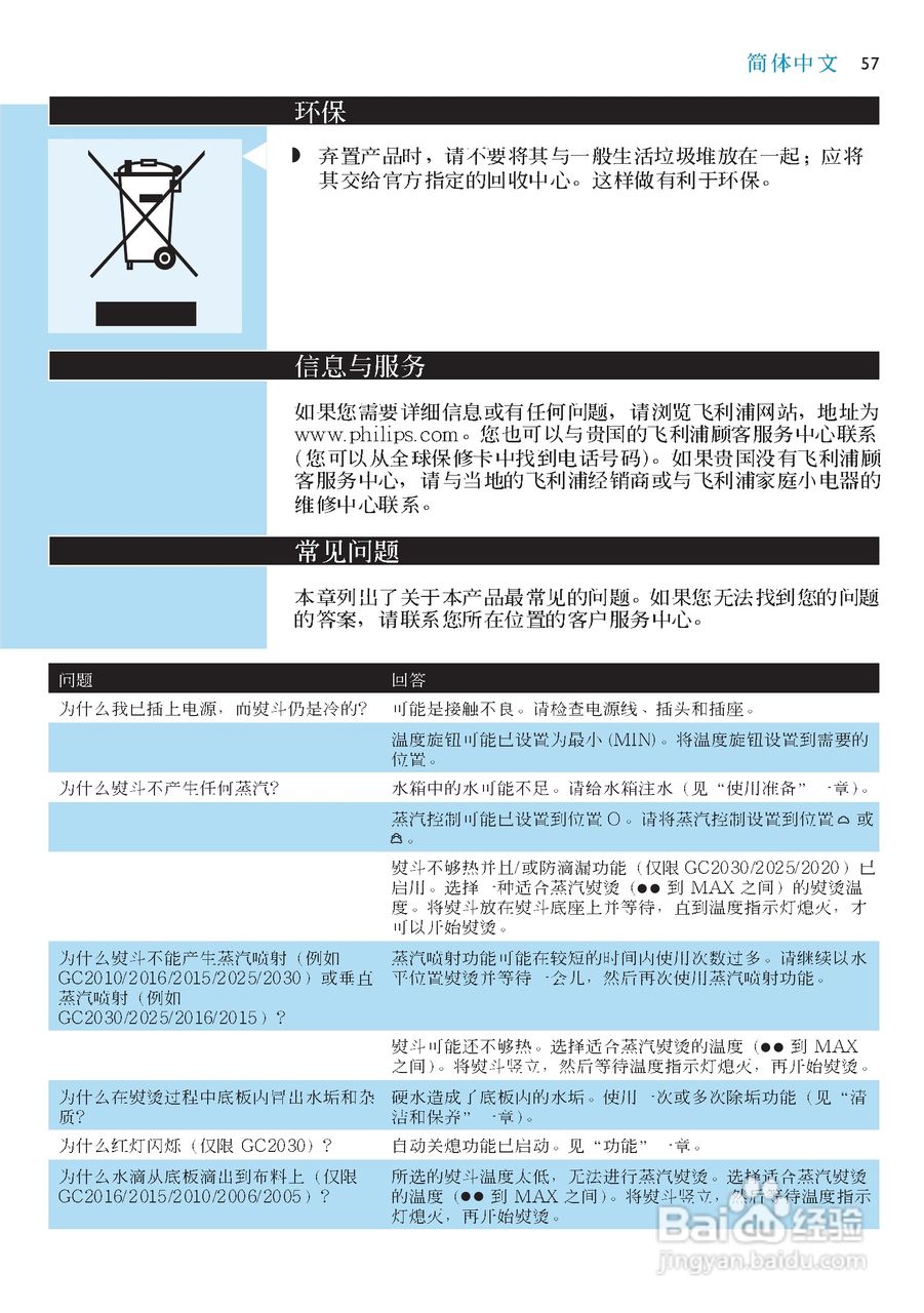 PHILIPS GC2006电熨斗使用说明书:[6]