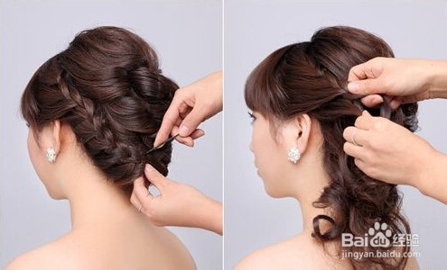 麻花辫盘发新娘发型