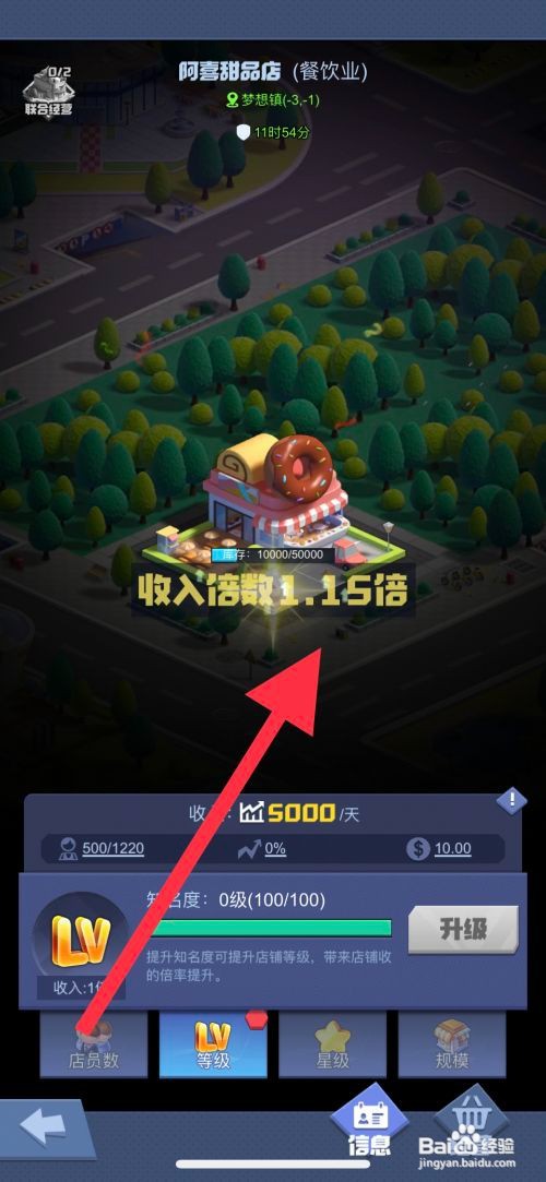 明日大亨怎么升级阿喜甜品店