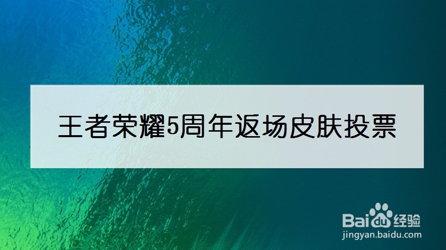 王者荣耀5周年返场皮肤投票