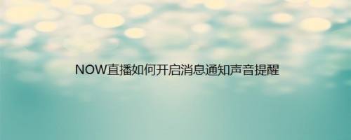 NOW直播如何开启消息通知声音提醒