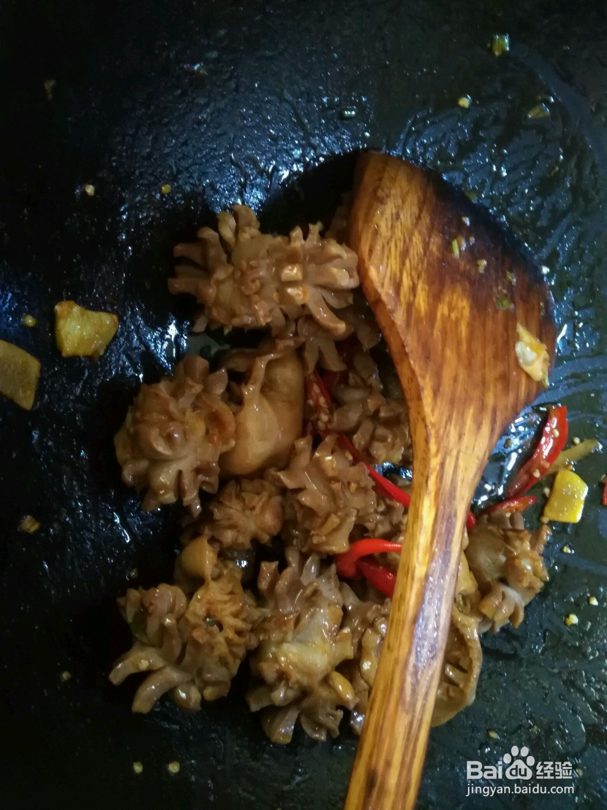 辣炒鸡胗花的做法