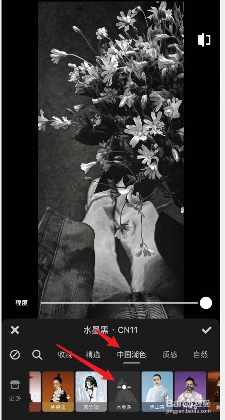 美图秀秀怎么将图片制作成水墨黑效果