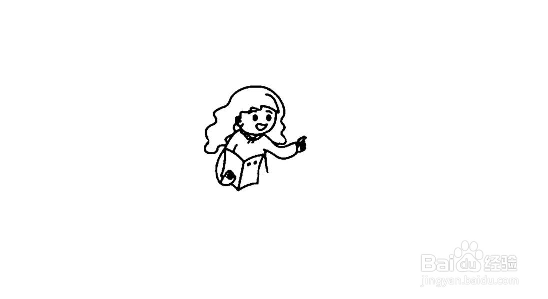 女教师上课简笔画步骤分解