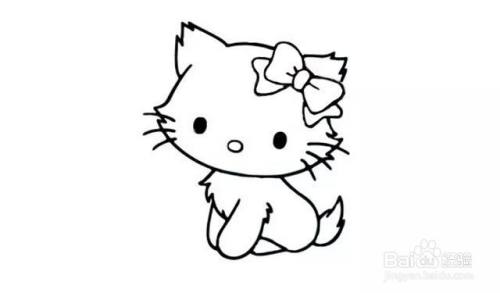 然后画出猫咪像火苗一样的尾巴.