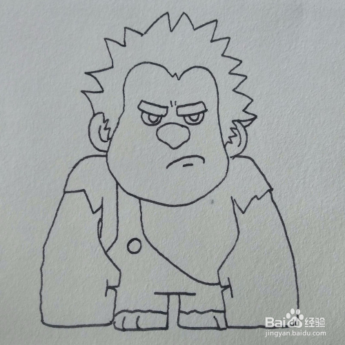 如何画无敌破坏王拉尔夫简笔画?