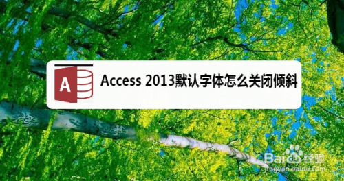 access 2013默认字体怎么关闭倾斜