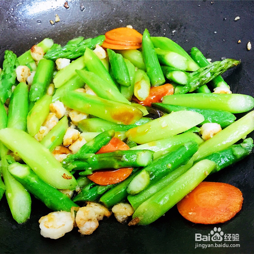 芦笋炒虾仁的做法