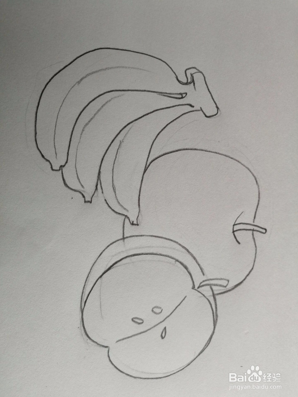 苹果香蕉的简笔画画法