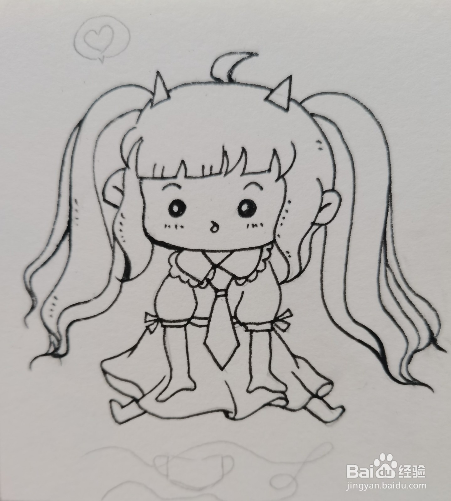 怎样画黑白动漫女孩