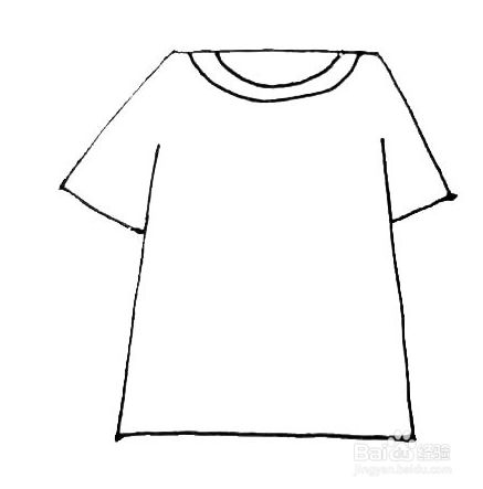 短袖t恤简笔画画法