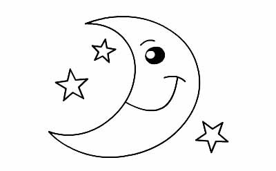 月亮和星星的简笔画