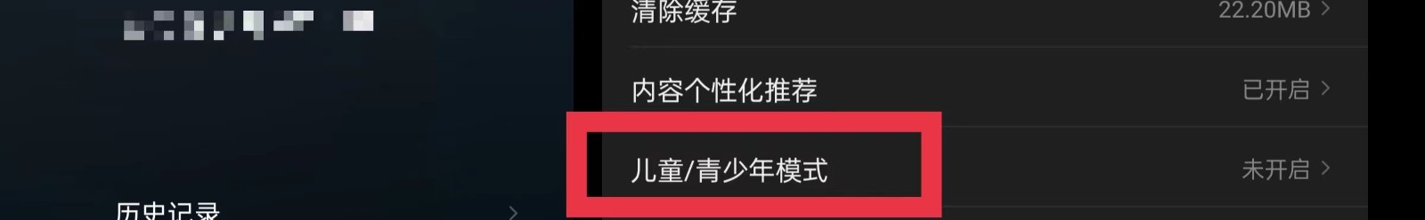 西瓜视频横屏版怎么开启儿童/青少年模式