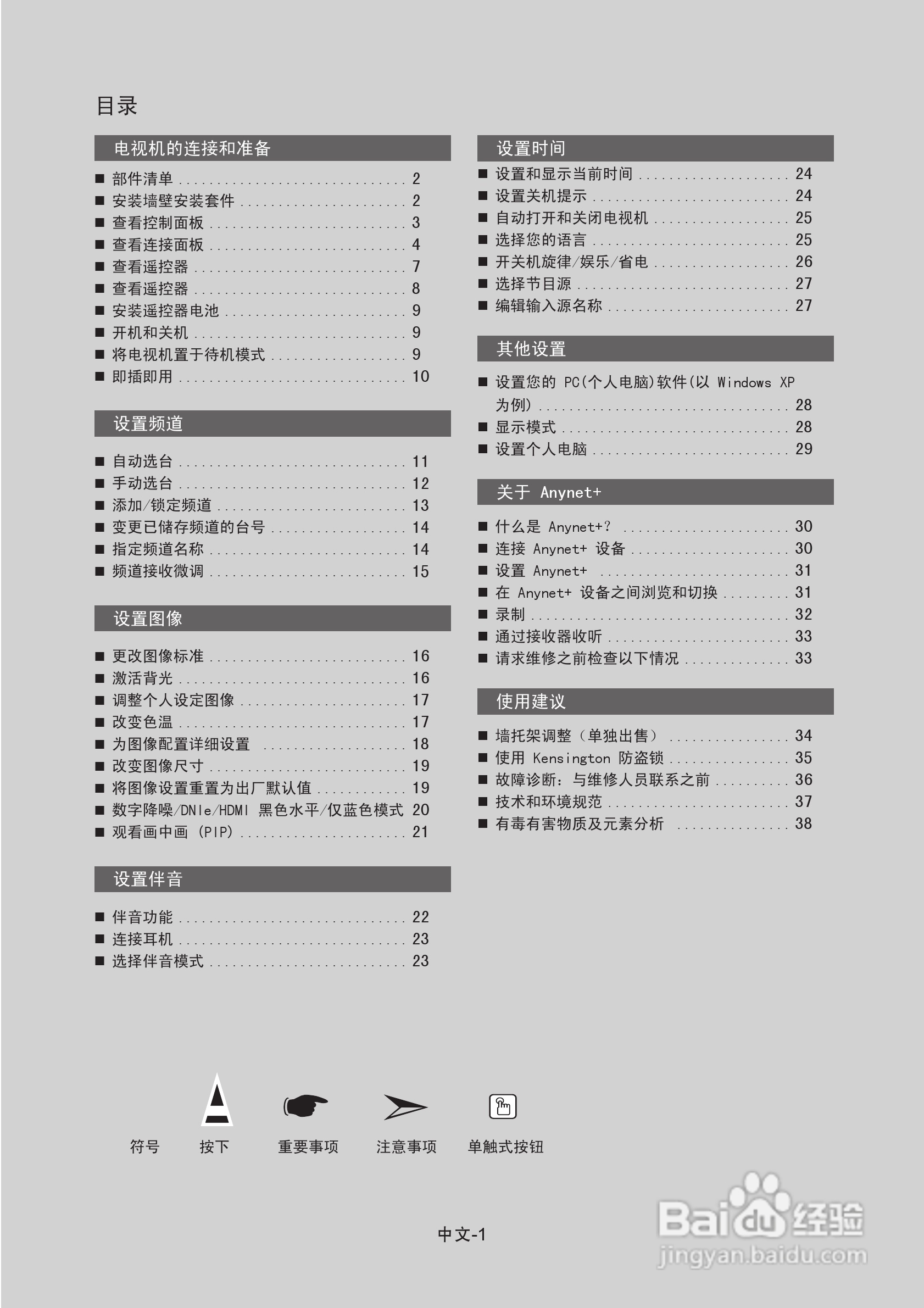 三星LA37A350C1液晶彩电使用说明书:[1]
