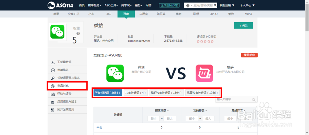 怎么看百度关键词搜索量-利用ASO114工具