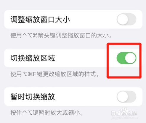 iphone如何开启切换缩放区域功能