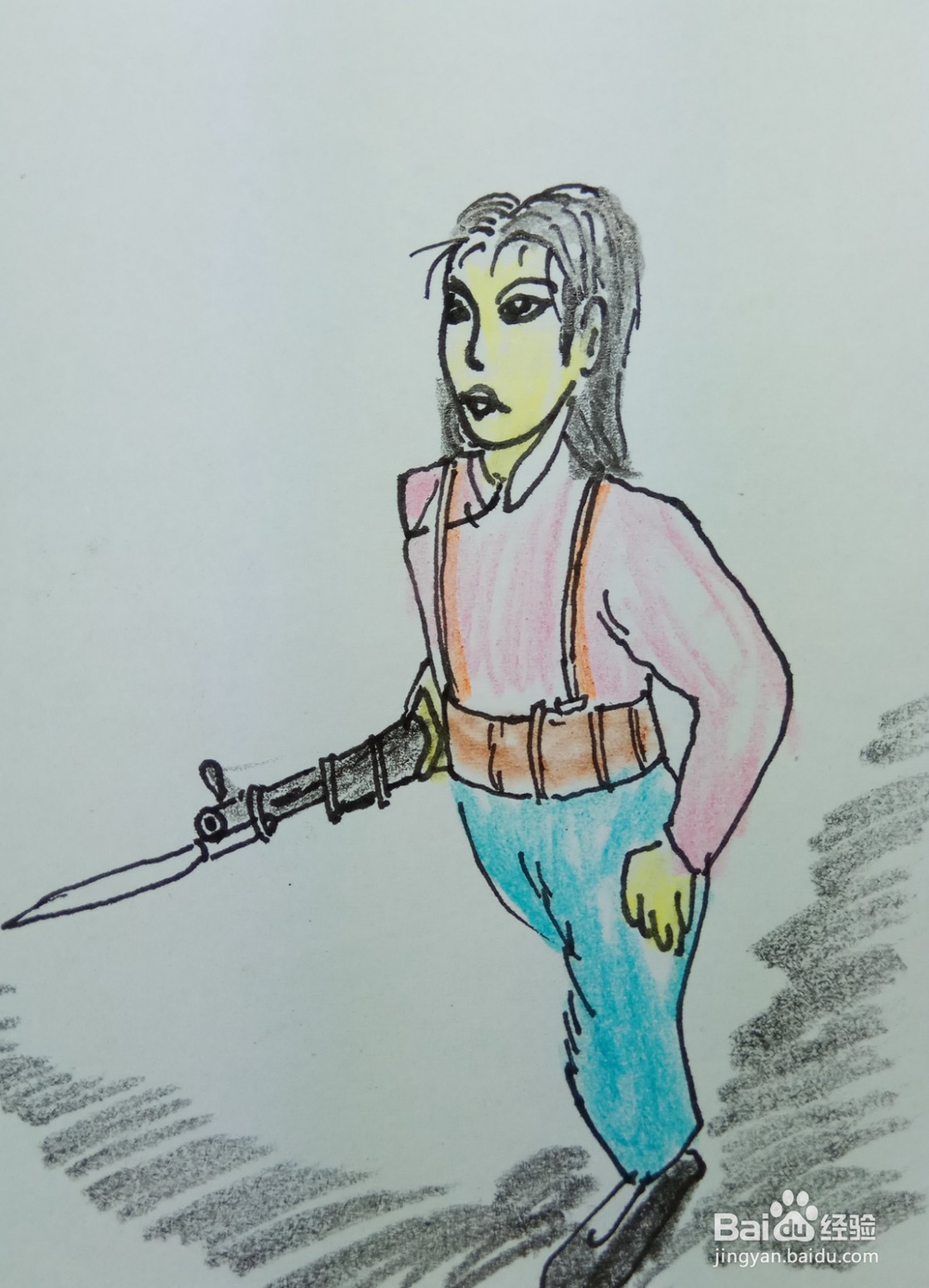 怎样画简笔画“英姿飒爽的女兵”？