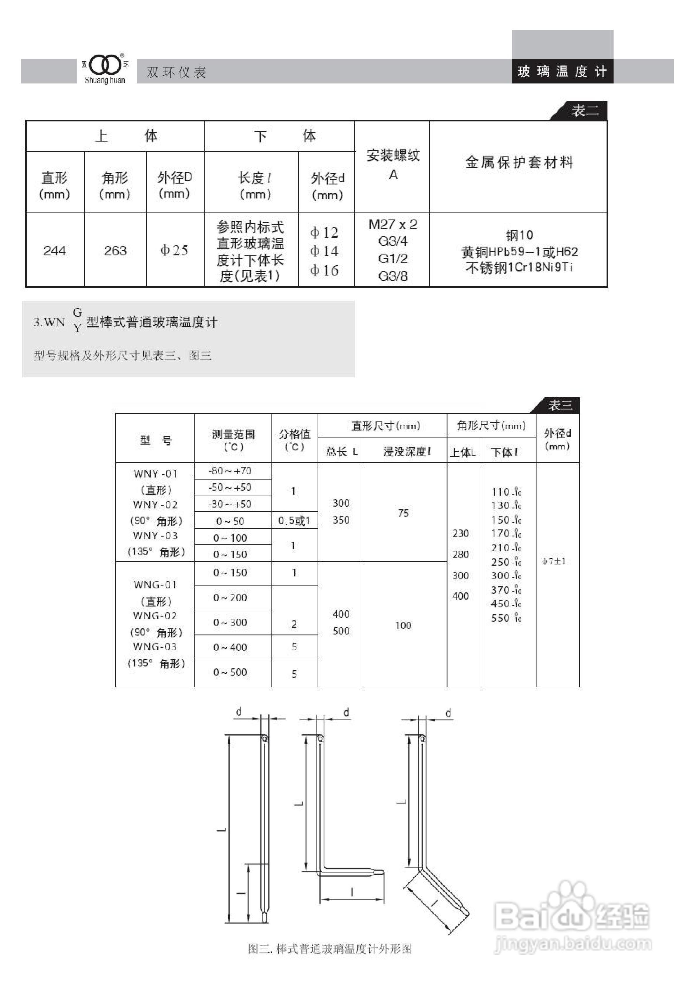 WNG Y内标示温度计说明书