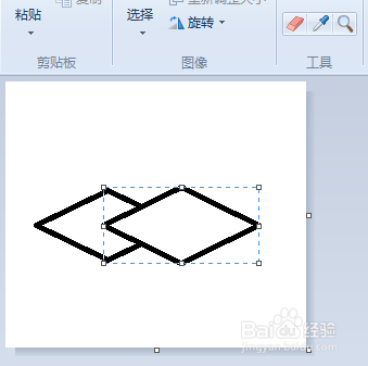 电脑自带画图工具练习十一之菱形相交