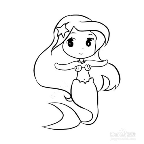 简笔画-如何画美人鱼的简笔画