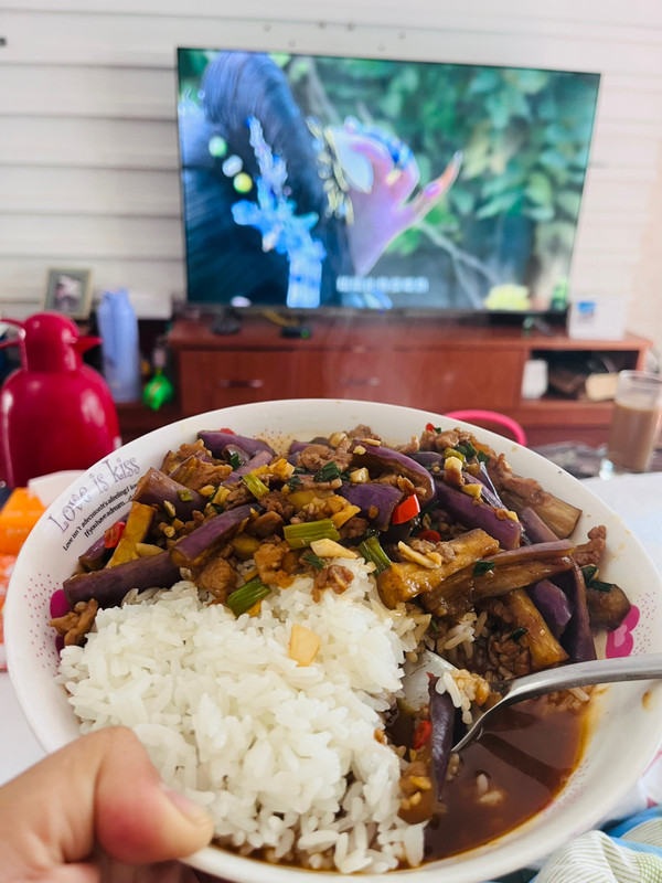 肉沫茄子盖浇饭