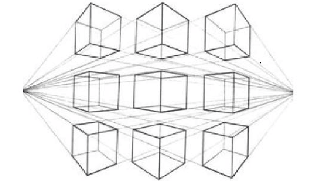 正方体的9种成角透视步骤画法