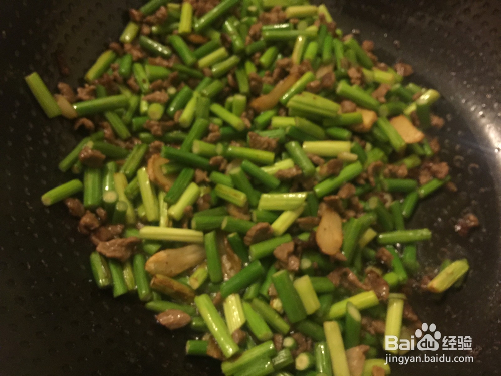 蒜台肉末怎么做