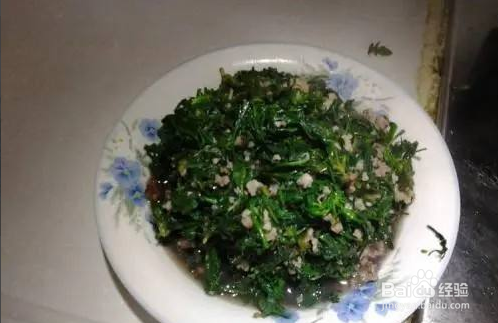 干荠菜炒肉末的做法