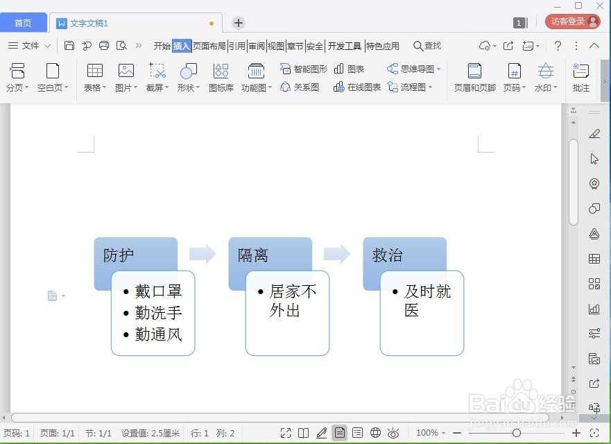 如何在wps中创建重点流程图