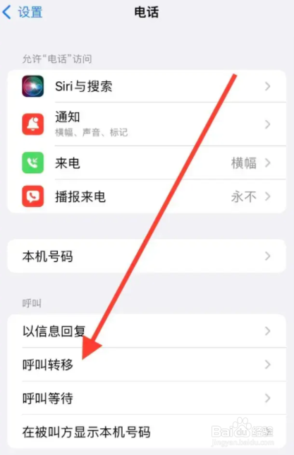 iphone手机怎么设置主号呼叫转移