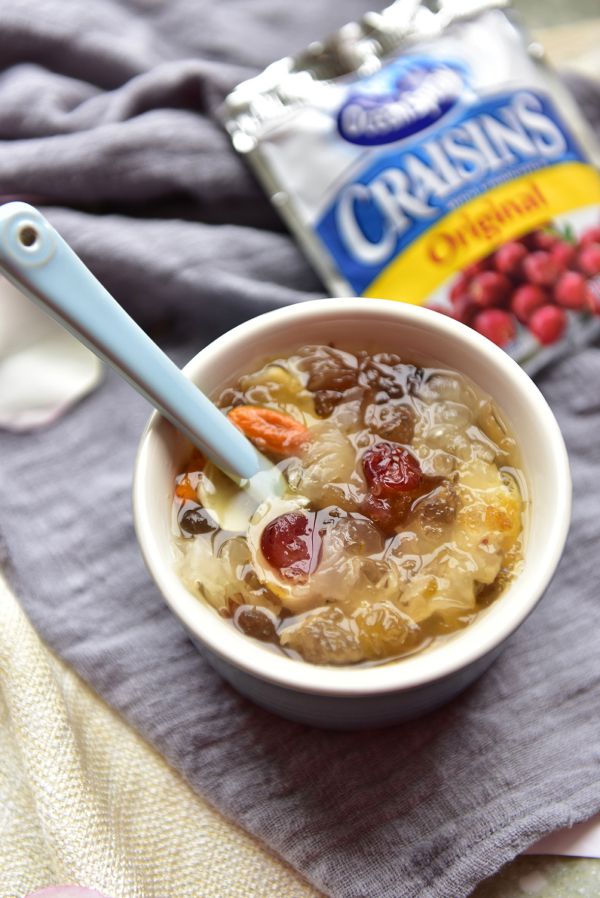 蔓越莓桃胶银耳羹