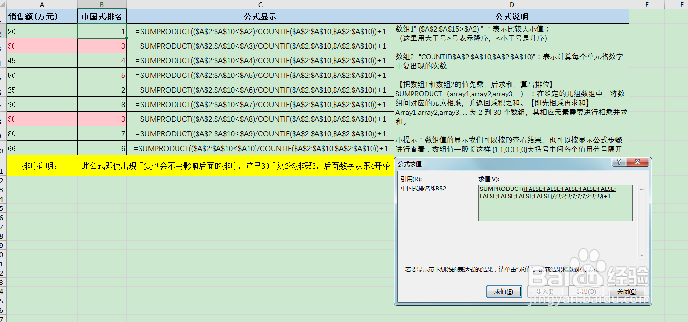Excel表格中Rank排名函数的用法