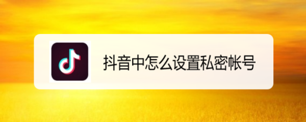 抖音中怎么设置私密帐号